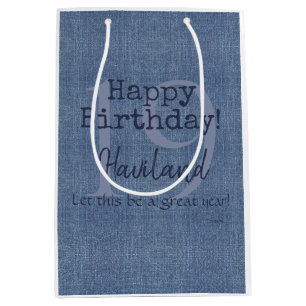 Sac Cadeau Moyen Denim Look personnalisable cadeau HAMbyWG