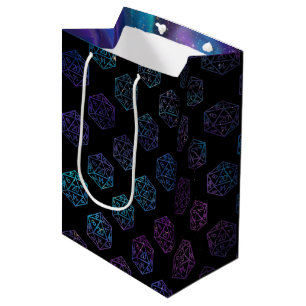 Sac Cadeau Moyen Dés à jouer RPG   Joueur de jeux de rôle rétro de 