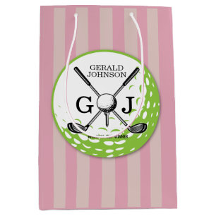 Sac Cadeau Moyen Design de monogramme de golf minimaliste élégant