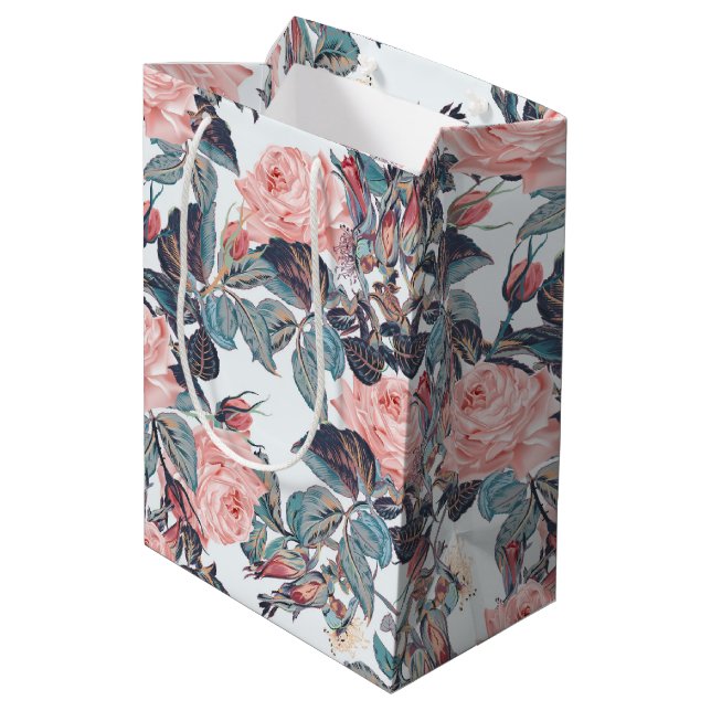 Sac Cadeau Moyen Design rose rose (Dos Angle)