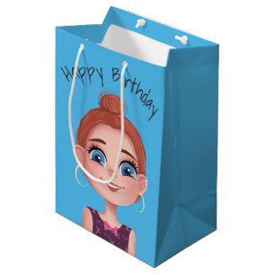 Sac Cadeau Moyen Dessin Anniversaire Sur Aqua
