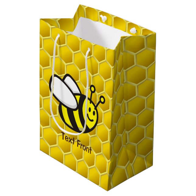 Sac Cadeau Moyen Dessin sur les abeilles (Devant Angle)