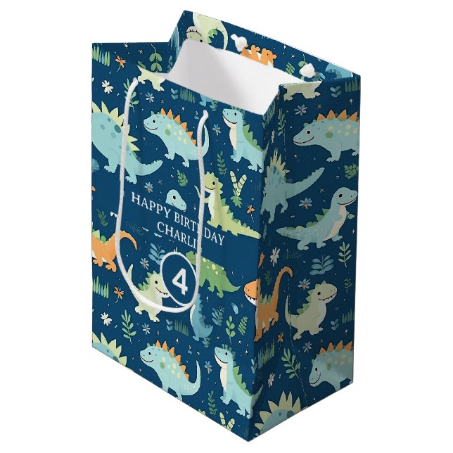 Sac Cadeau Moyen Dinosaur bébé (Devant Angle)