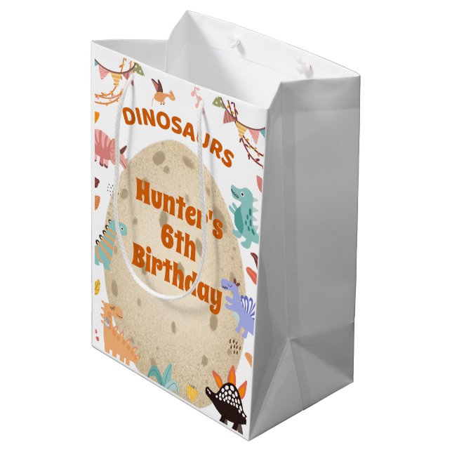 Sac Cadeau Moyen Dinosaur fête d'anniversaire avec l'oeuf géant Din (Dos Angle)