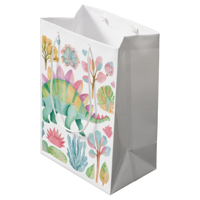 Sac Cadeau Moyen Dinosaur Gift Bag for Girls (Dos Angle)