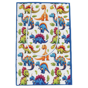 Sac Cadeau Moyen Dinosaure Vibrant Parti À Thème Dino-Mite