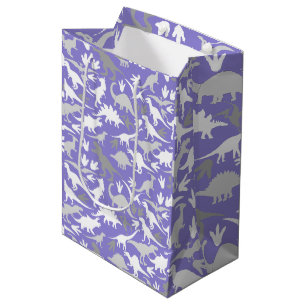 Sac Cadeau Moyen Dinosaures motif 01A LPurple BG