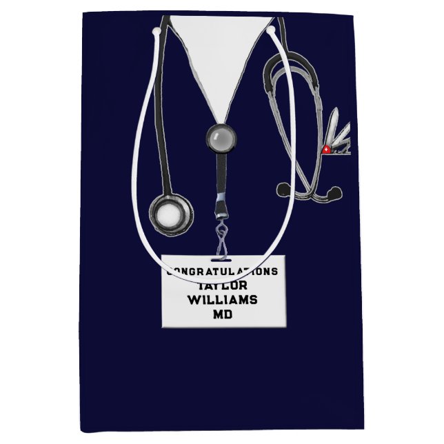 Sac Cadeau Moyen Diplôme de doctorat créatif (Devant)