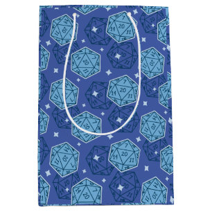 Sac Cadeau Moyen DnD Anniversaire Partie Donjons & Dragons D20 Bleu