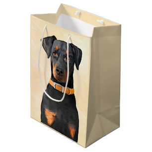 Sac Cadeau Moyen Doberman Pinscher Peinture non découpée Art origin