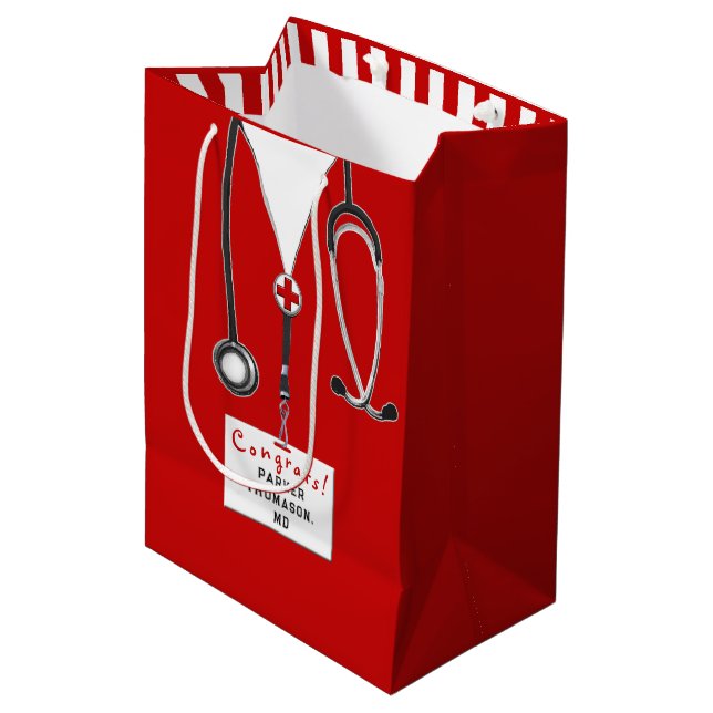 Sac Cadeau Moyen Docteur Médicale Congrats scolaires Moyen Cadeau S (Devant Angle)