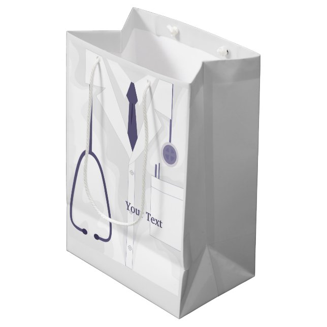 Sac Cadeau Moyen Docteur Médicale Lab Costume personnalisé (Devant Angle)