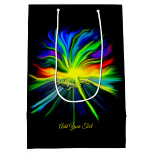 Sac Cadeau Moyen Dolphin Family in the Sunshine, Ajouter votre text
