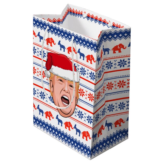 Sac Cadeau Moyen DONALD TRUMP Noël (Dos Angle)