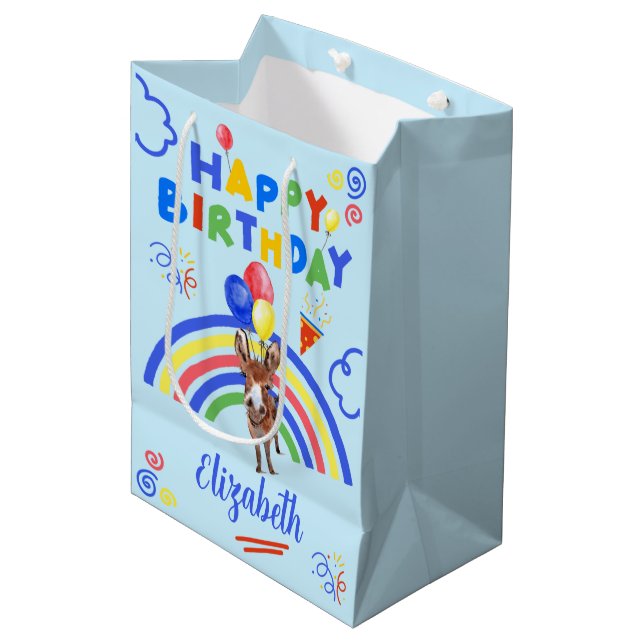 Sac Cadeau Moyen Donkey Gift Bag in Blue (Devant Angle)