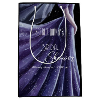 Sac Cadeau Moyen Douche nuptiale mariage violette moderne