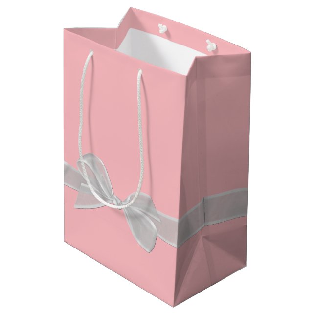 Sac Cadeau Moyen Doux 16 Anniversaire Bow Sur Rose (Dos Angle)