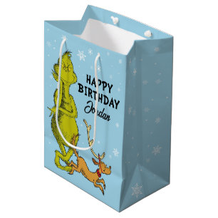 Sac Cadeau Moyen Dr Seuss   Grinch Winter Birday