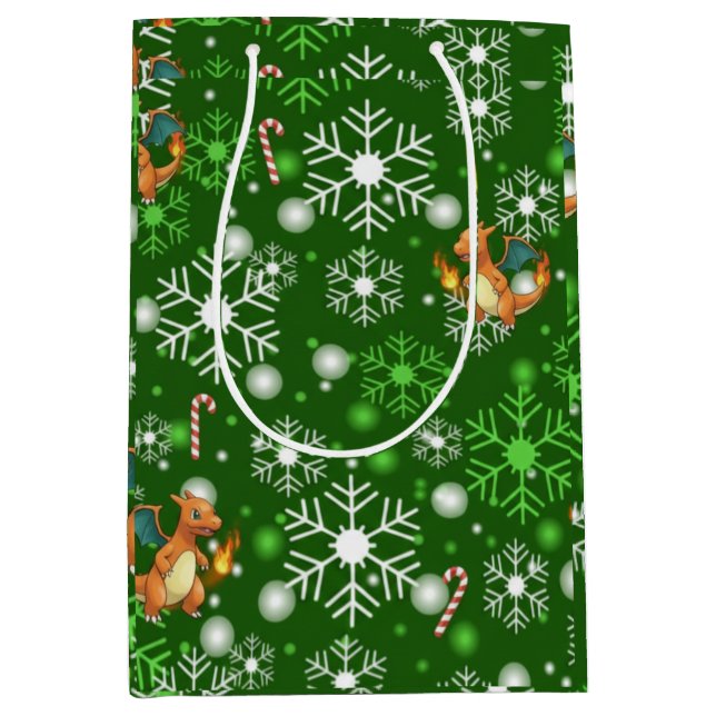 Sac Cadeau Moyen dragon feux  (Devant)