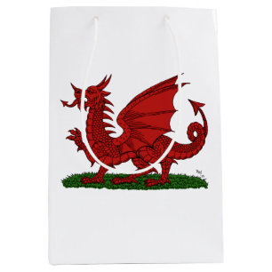 Sac Cadeau Moyen Dragon rouge du Pays de Galles