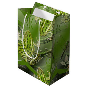 Sac Cadeau Moyen Dragonflies de Camo Frogs