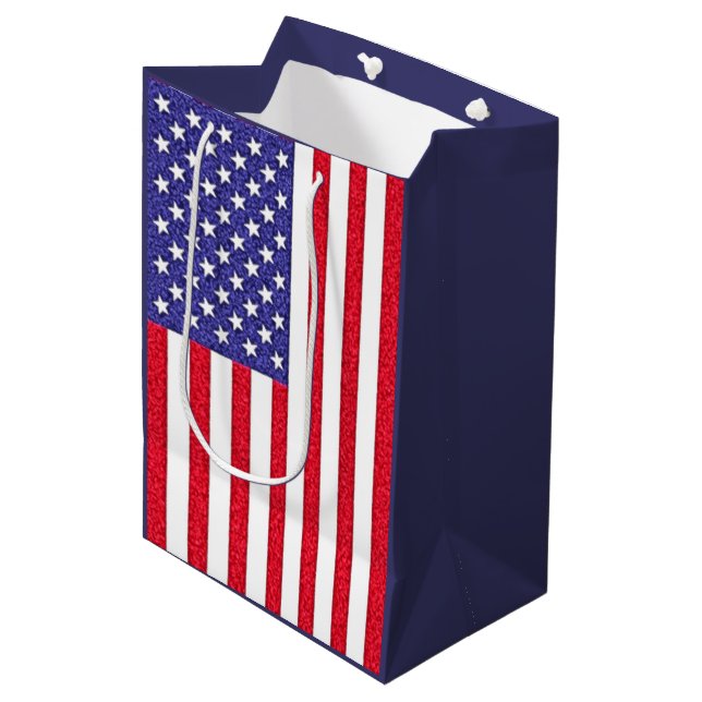 Sac Cadeau Moyen Drapeau américain (Devant Angle)