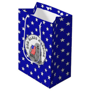 Sac Cadeau Moyen Drapeau américain patriotique USA Puli Dog (gris)