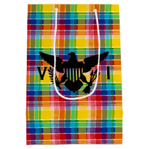 Sac Cadeau Moyen Drapeau des îles Vierges américaines (Noir), Madra