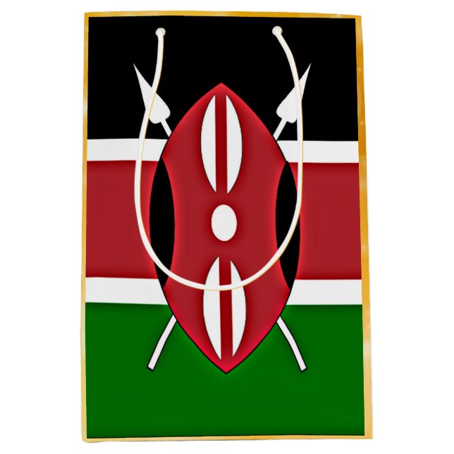 Sac Cadeau Moyen Drapeau du Kenya (Devant)