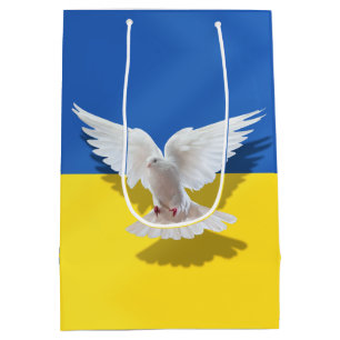 Sac Cadeau Moyen Drapeau d'Ukraine - Dove of Peace - Freedom - Peac