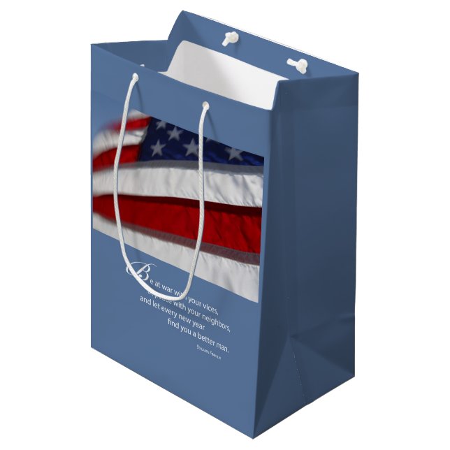 Sac Cadeau Moyen Drapeau patriotique américain (Devant Angle)