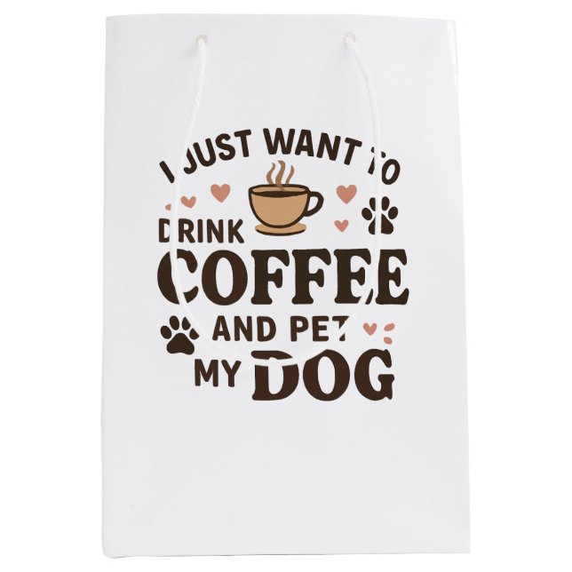 Sac Cadeau Moyen Drôle chien amoureux Mug Chien Maman Chien Papa (Devant)