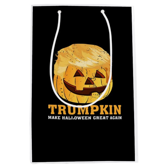 Sac Cadeau Moyen Drôle Citrouille Trumpkin Halloween (Devant)
