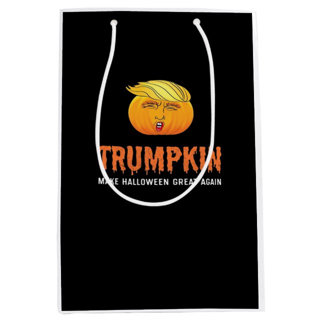 Sac Cadeau Moyen Drôle Halloween Trumpkin (Devant)