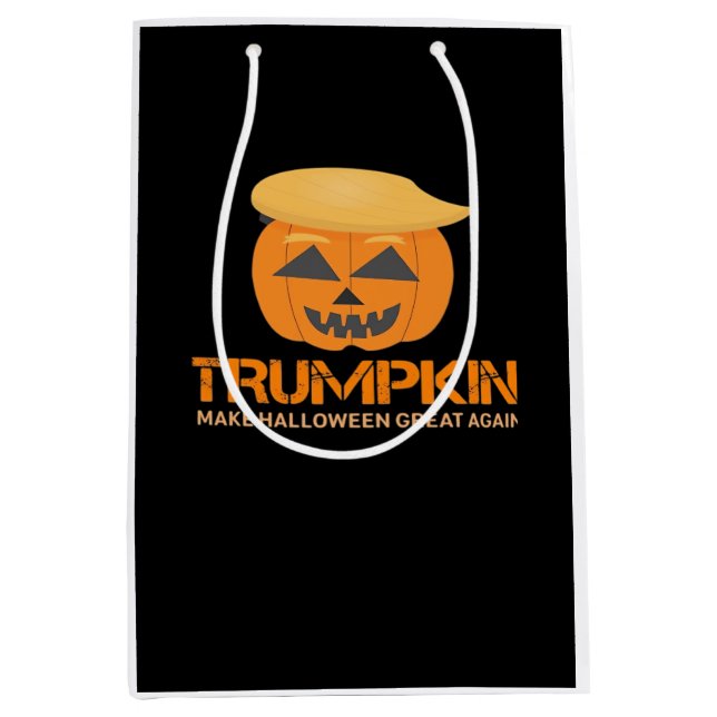 Sac Cadeau Moyen Drôle Halloween Trumpkin - Rendre Halloween grand  (Devant)