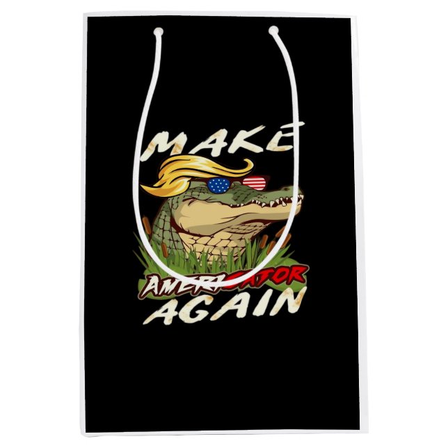 Sac Cadeau Moyen Drôle Rendre Amerigator Donald Parody Américain (Devant)