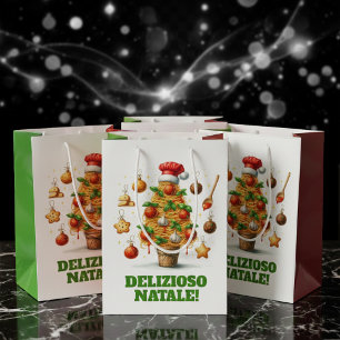 Sac Cadeau Moyen Drôle Spaghetti Arbre de Noël Delizioso Natale!