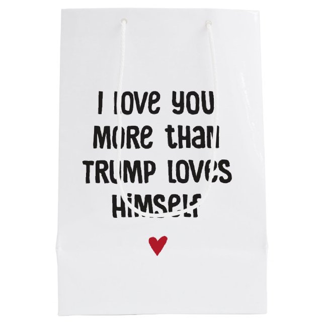 Sac Cadeau Moyen Drôle Trump Love Political Humour Gift Bag (Dos)