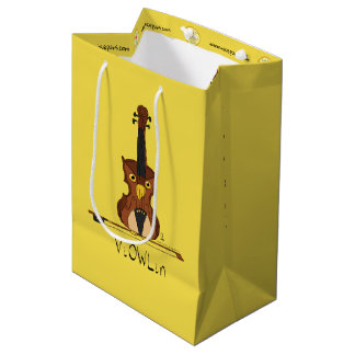 Sac Cadeau Moyen Drôle Violon Cute Owl Musicien Enfants Musique