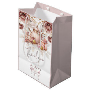 Sac Cadeau Moyen Dusty Rose Bridal High Tea Party personnalisé