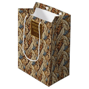 Sac Cadeau Moyen Earth Tones Christmas Joyeux Motif#21 ID1009