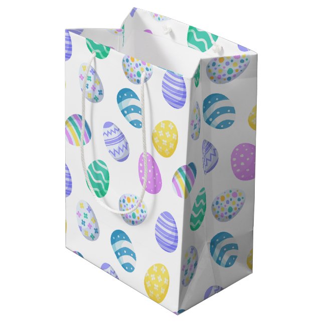 Sac Cadeau Moyen Easter Eggs Colorful Pattern (Dos Angle)