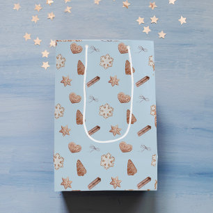 Sac Cadeau Moyen Échange de cookies de Noël bleu