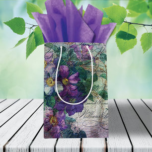 Sac Cadeau Moyen Écriture de vin Clematis Ephemera