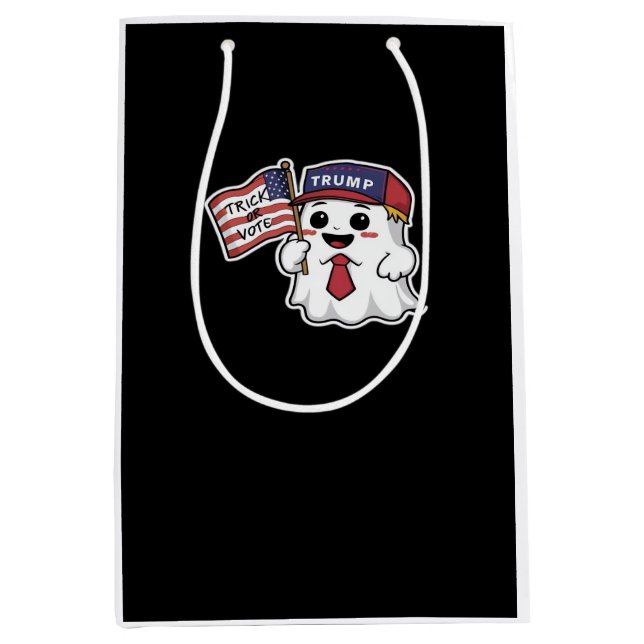 Sac Cadeau Moyen Éffrayant, Halloween, Trick Ou Voter, J'Obtiens To (Devant)
