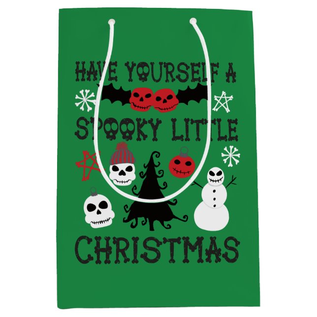 Sac Cadeau Moyen Éffrayant Noël Déplaisant Goth Fête à thème (Devant)