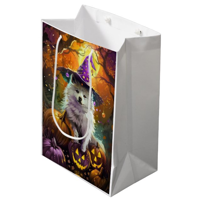 Sac Cadeau Moyen Éffrayante-américaine Eskimo Halloween sorcière et (Devant Angle)
