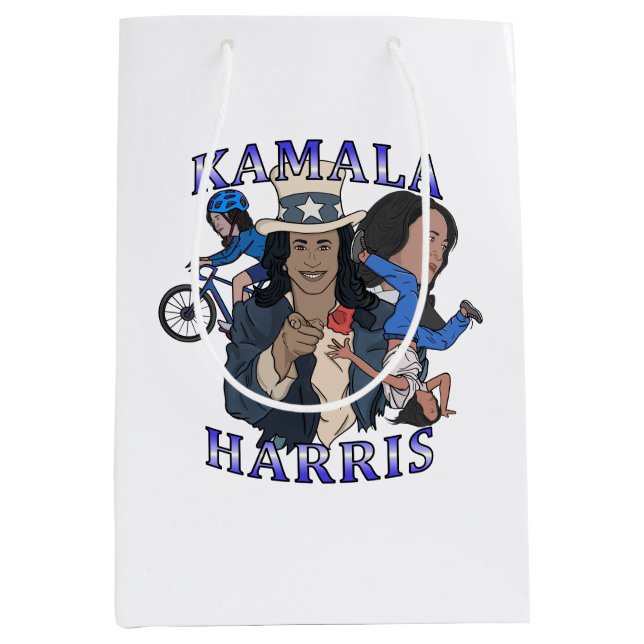 Sac Cadeau Moyen Élection de style rap bootleg de Kamala Harris (Devant)