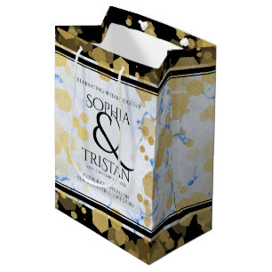 Sac Cadeau Moyen Élégant 18ème anniversaire de Mariage de porcelain
