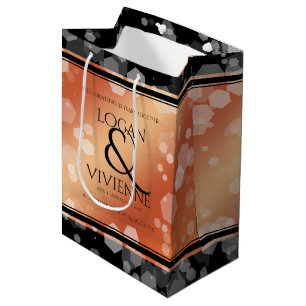 Sac Cadeau Moyen Élégant 8ème 32ème anniversaire de Mariage de bron